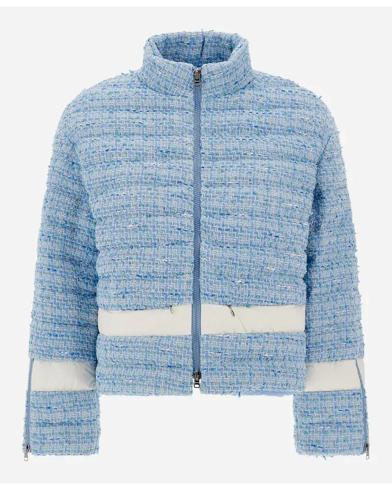 Herno Glam Tweed And Ecoage Bomberjacke Hellblau Bis zu 50% Rabatt