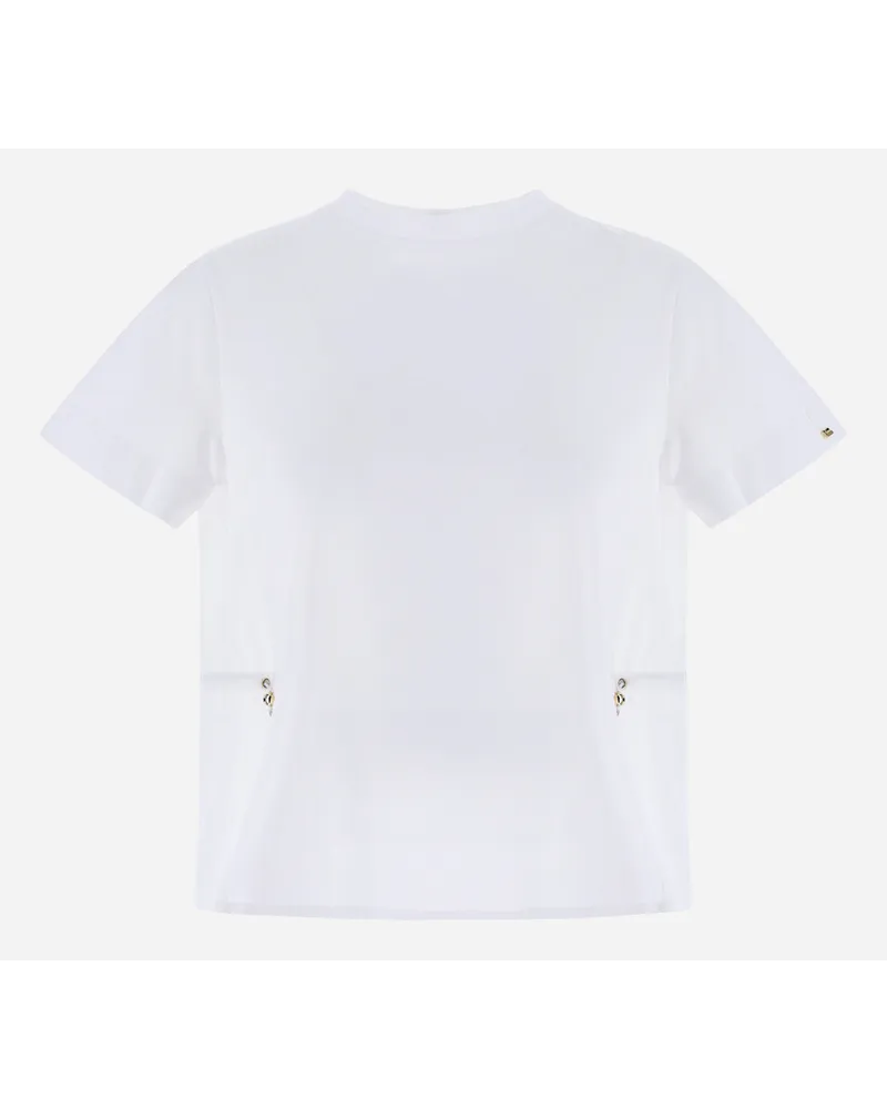 Herno Chic Cotton Jersey Und New Techno Taffetà T Shirt Weiß Limitierter Zeitrabatt
