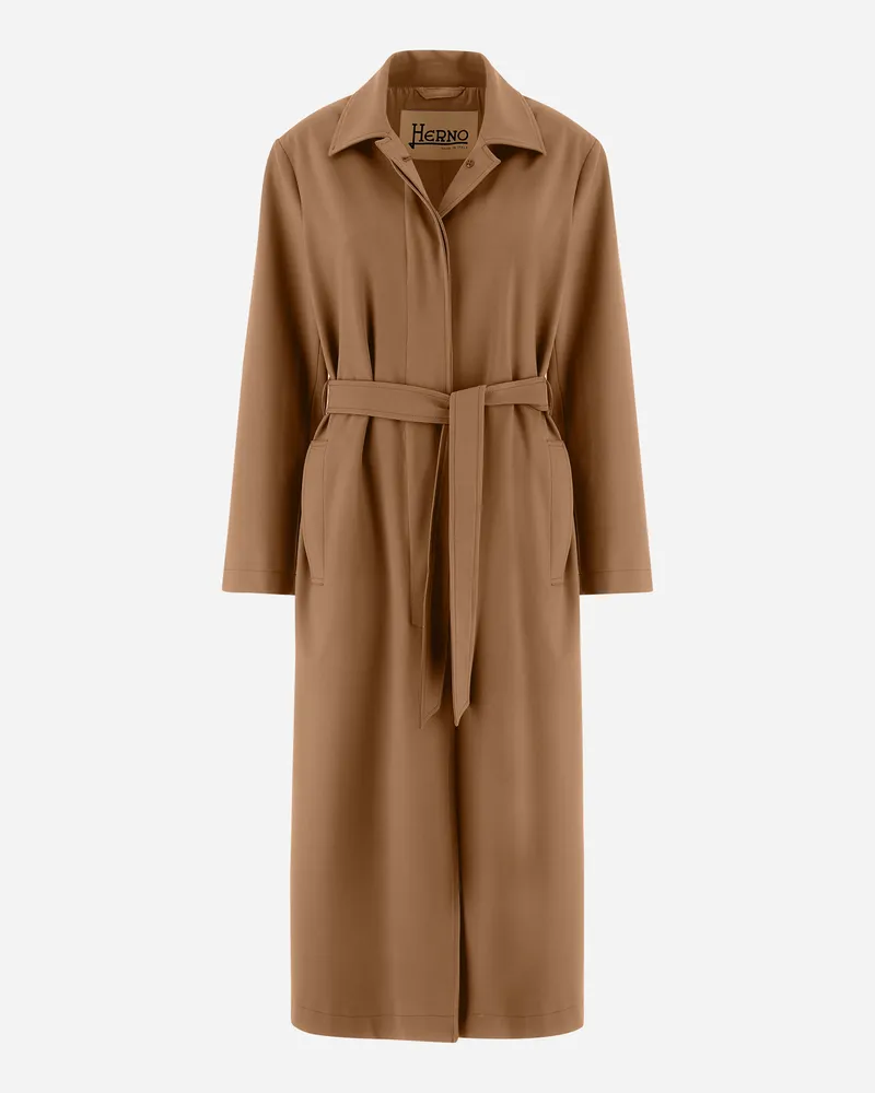 Herno Regenmantel Aus Soft Wool Camel Rabatt