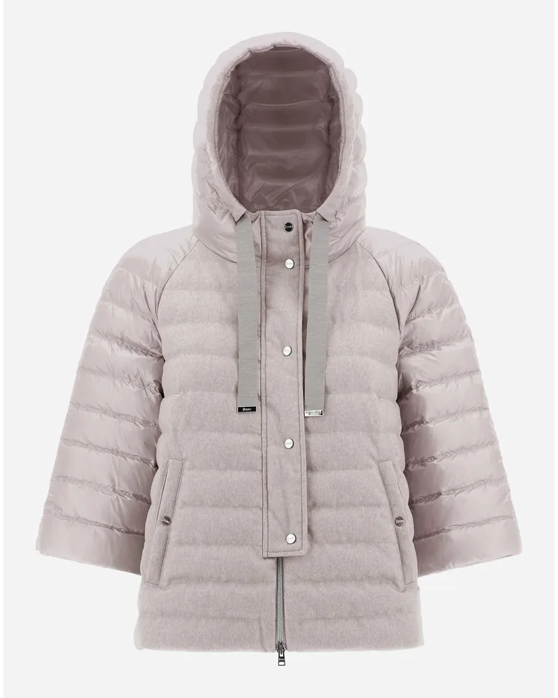 Herno Cashmere Silk Und Nylon Ultralight Jacke In A Form Perlgrau Versandkostenfrei
