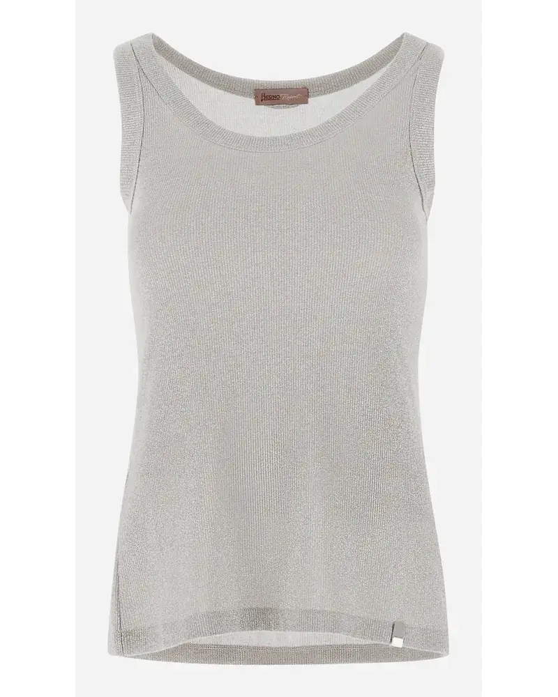 Herno Top Resort Aus Lurex Summer Ribs Hellgrau Neueste Mode