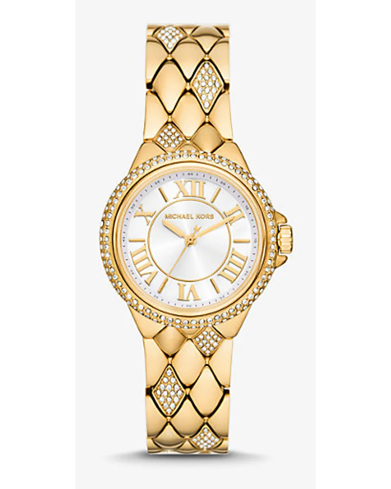 Michael Kors Armbanduhr Mini Camille Im Goldton Mit Pavé Heißer Verkauf