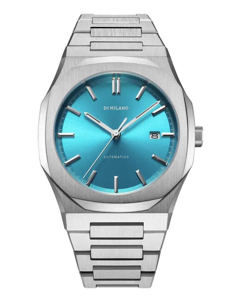 D1 Milano Watch Automatic Bracelet 41.5mm Turquoise Blue Tägliche Deals