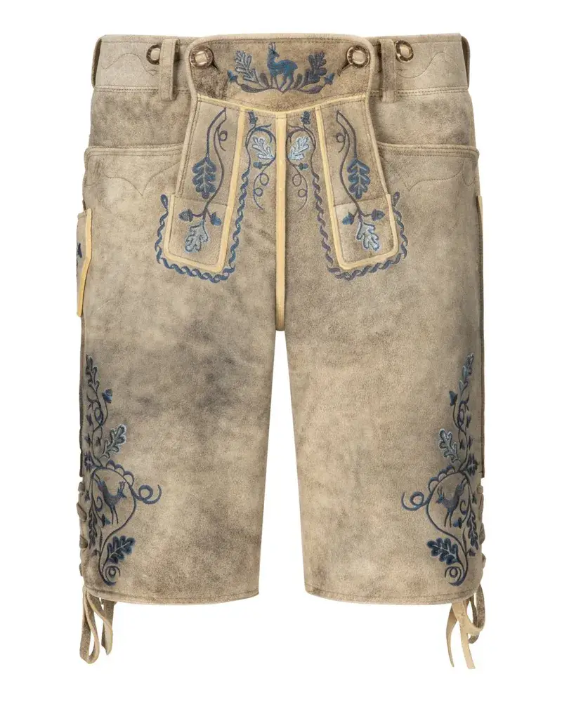 Meindl FüRstenried Lederhose Aus Hirschleder Blau Stick Hellgrau Begrenzte Freigabe