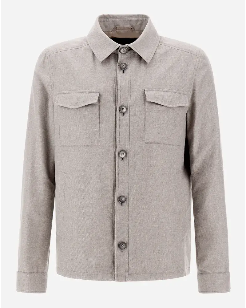 Herno Cotton Cashmere Rain Hemd Perlweiß Bis zu 50% Rabatt