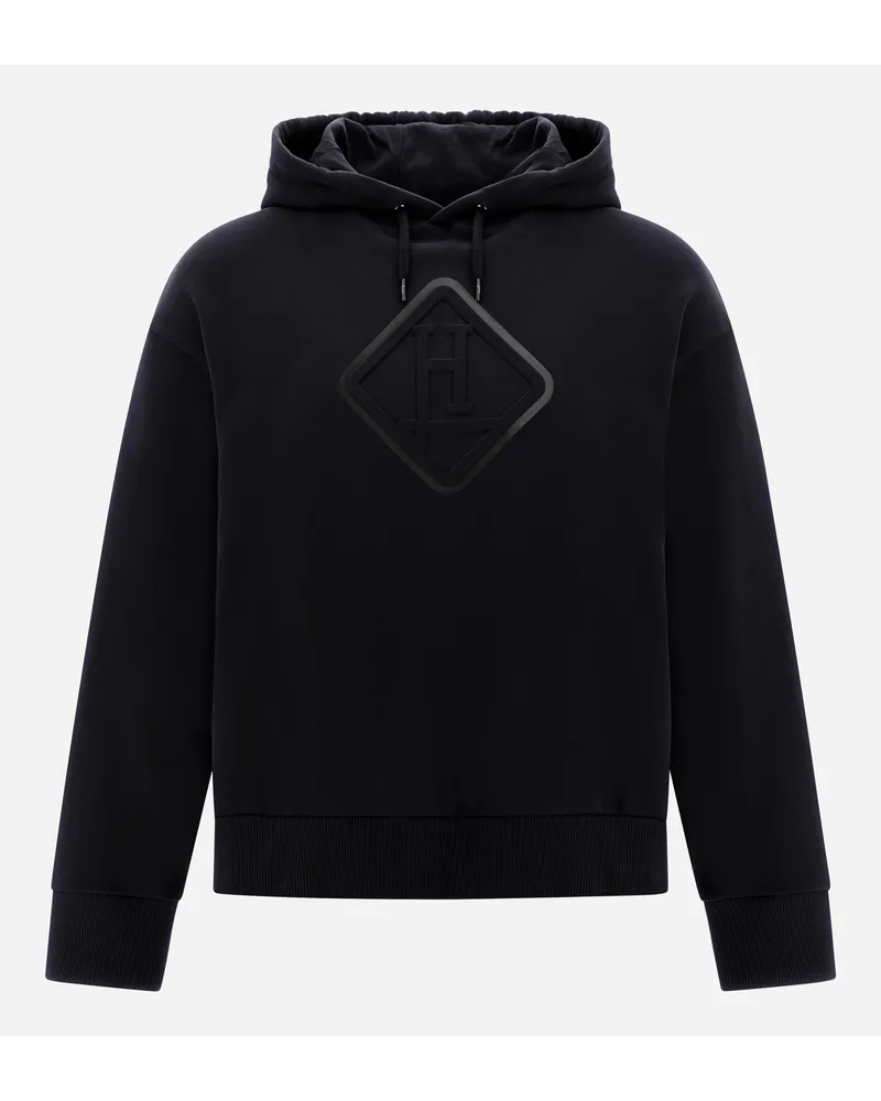 Herno Diagonal Cotton Fleece Sweatshirt Schwarz Nur für heute