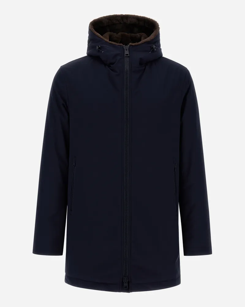 Herno Parka Keystone Mit Synthetischem Material Innen Blau Bis zu 55% Rabatt