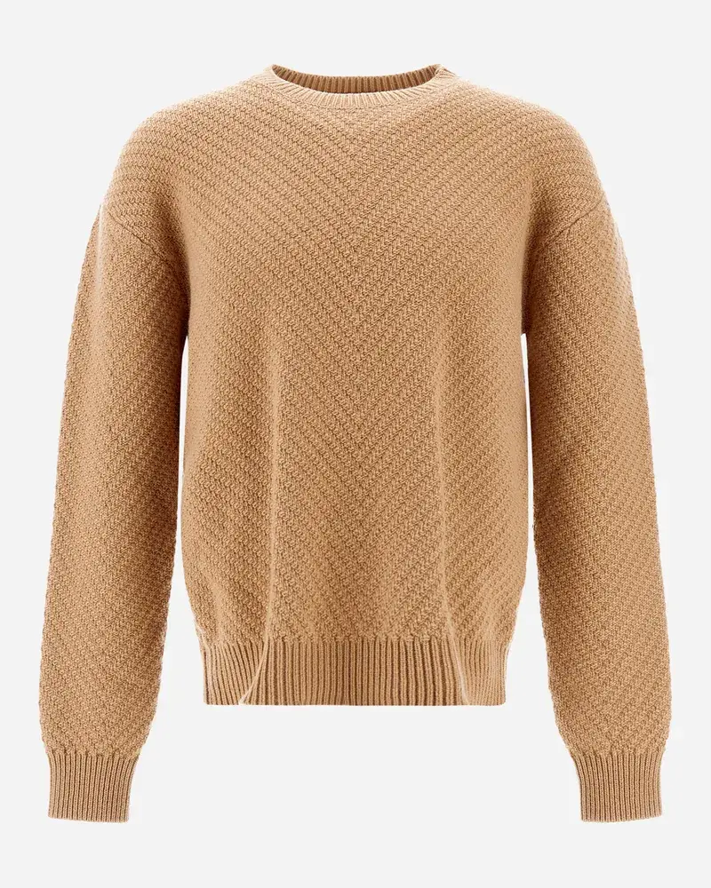 Herno Pullover Aus Infinity Herringbone Wool Camel Black Friday