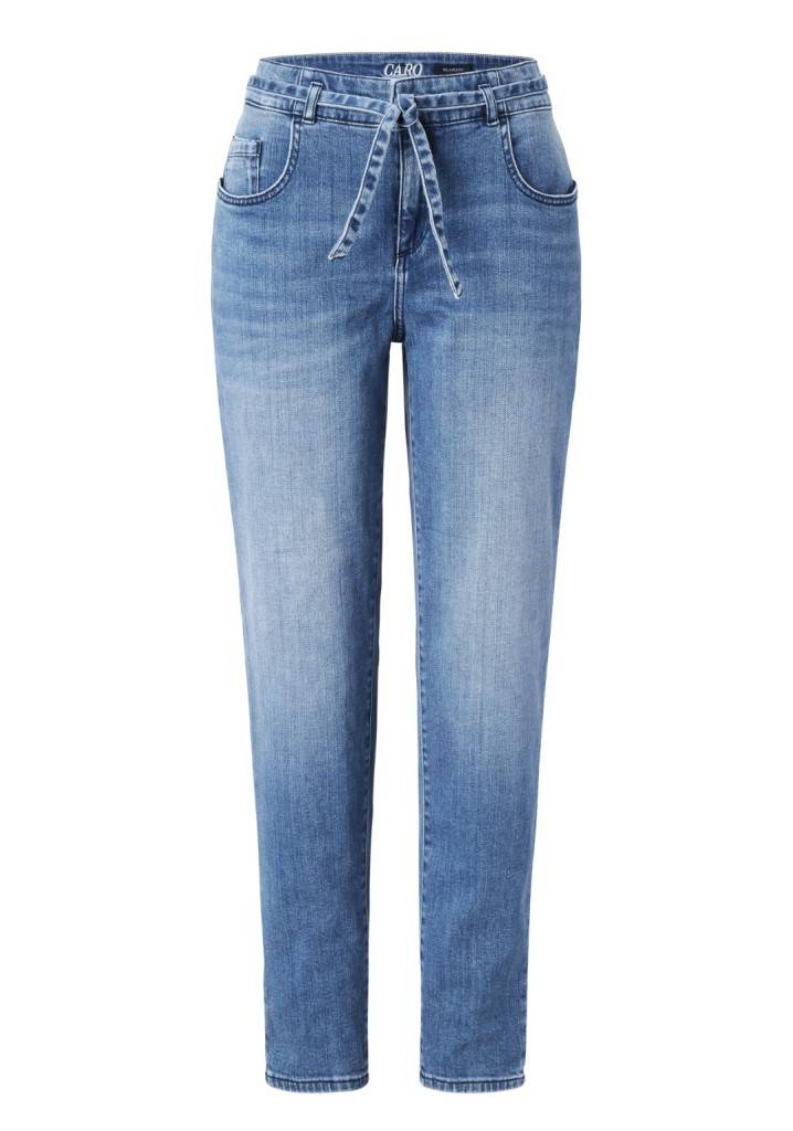 Paddocks CARO SOFT DENIM bequeme Passform - mid blue heavy wash with 3D pleats Tiefpreis