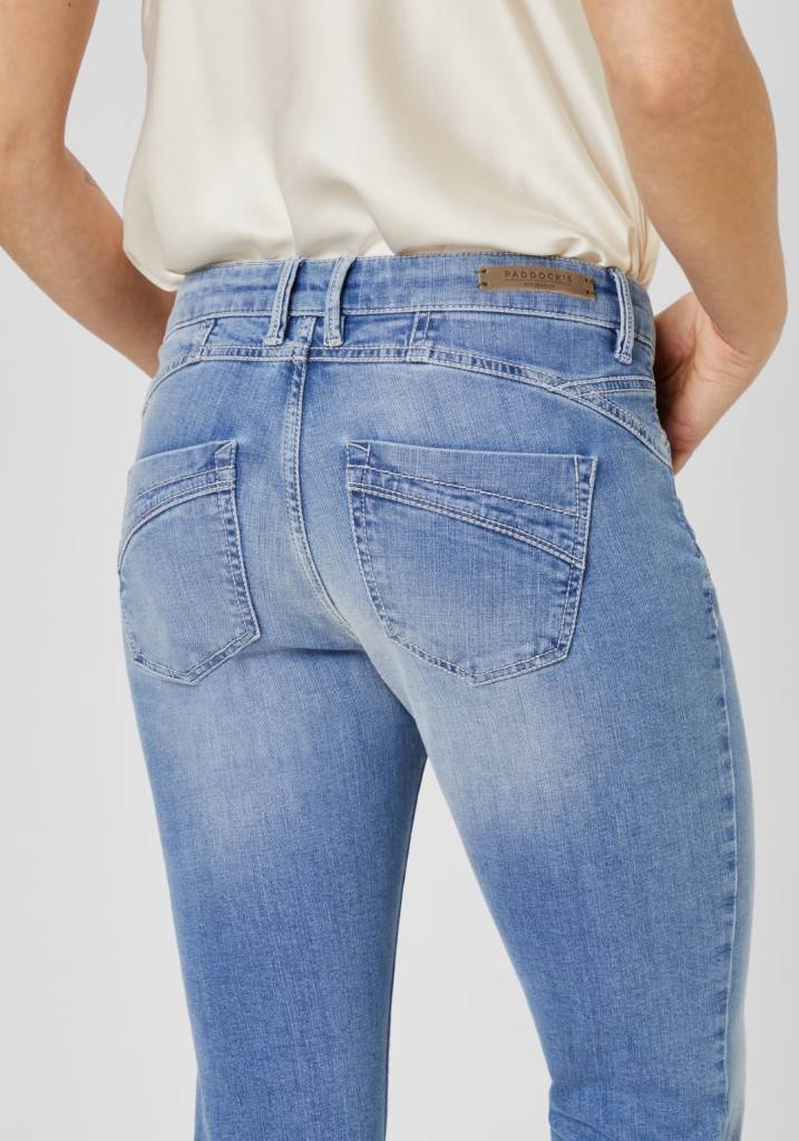 Paddocks LUCY Saddle Stitch MOTION&COMFORT Skinny fit - bleached blue with heavy handwork Letzter Tag