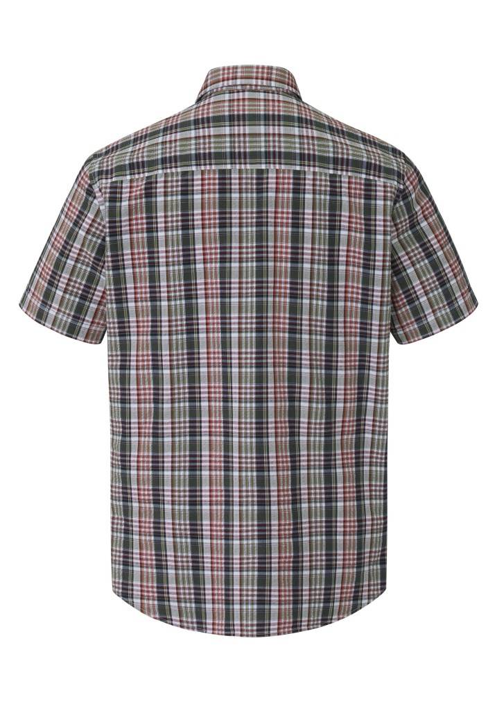Paddocks Short sleeve seersucker check shirt normale Passform - khaki Versandkostenfrei