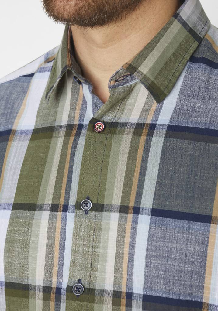 Paddocks Short sleeve shirt big check normale Passform - khaki Flash Sale