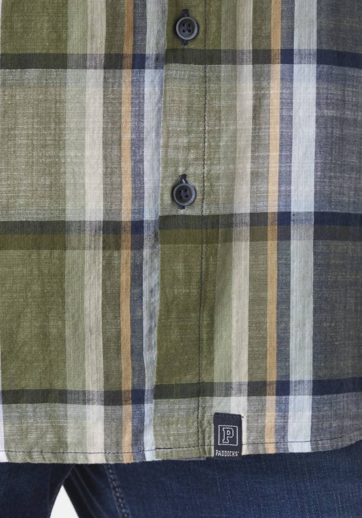 Paddocks Short sleeve shirt big check normale Passform - khaki Flash Sale