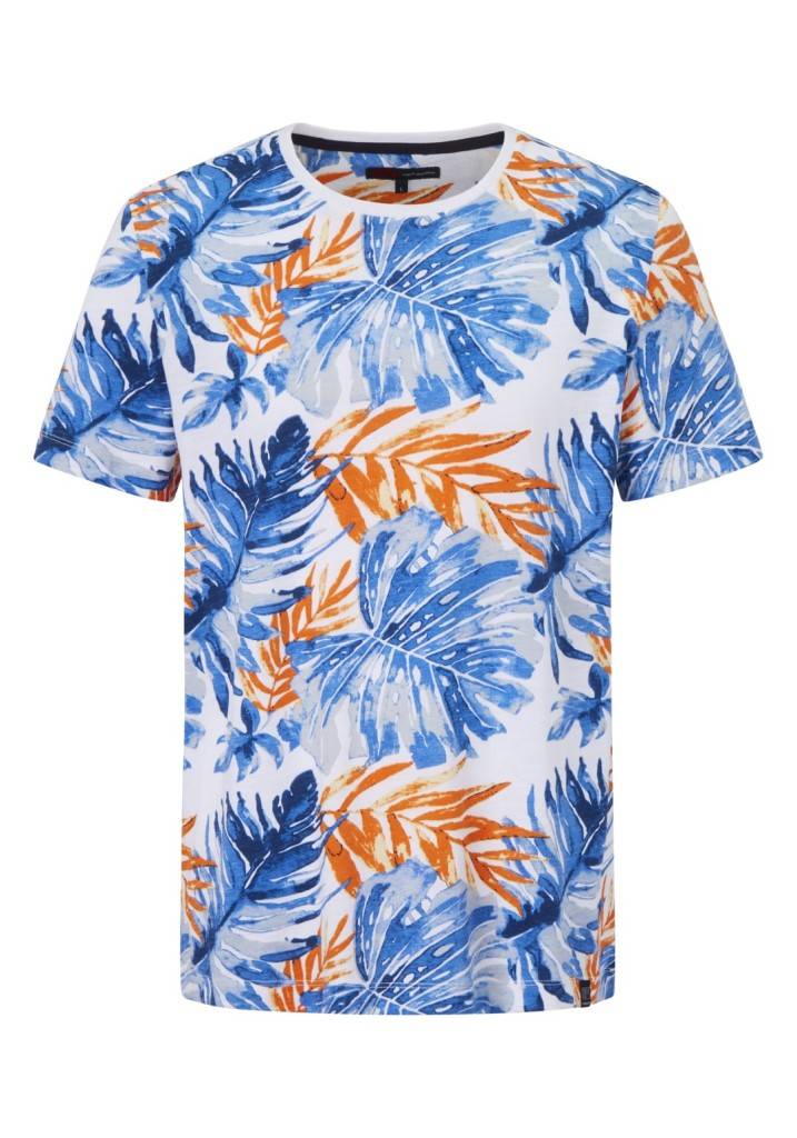 Paddocks round neck all over print normale Passform - white Begrenztes Angebot