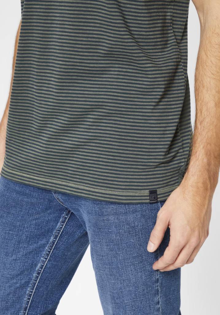 Paddocks Polo stripe jersey normale Passform - dusty olive Online Shopping