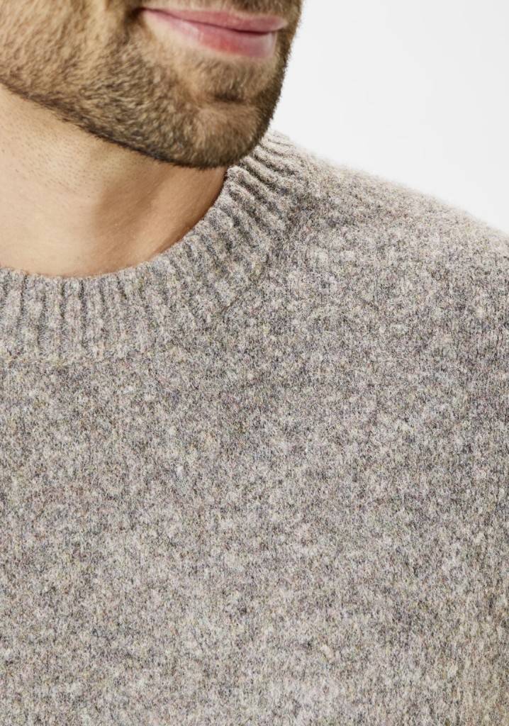 Paddocks Wool round neck normale Passform - taupe Preisnachlass