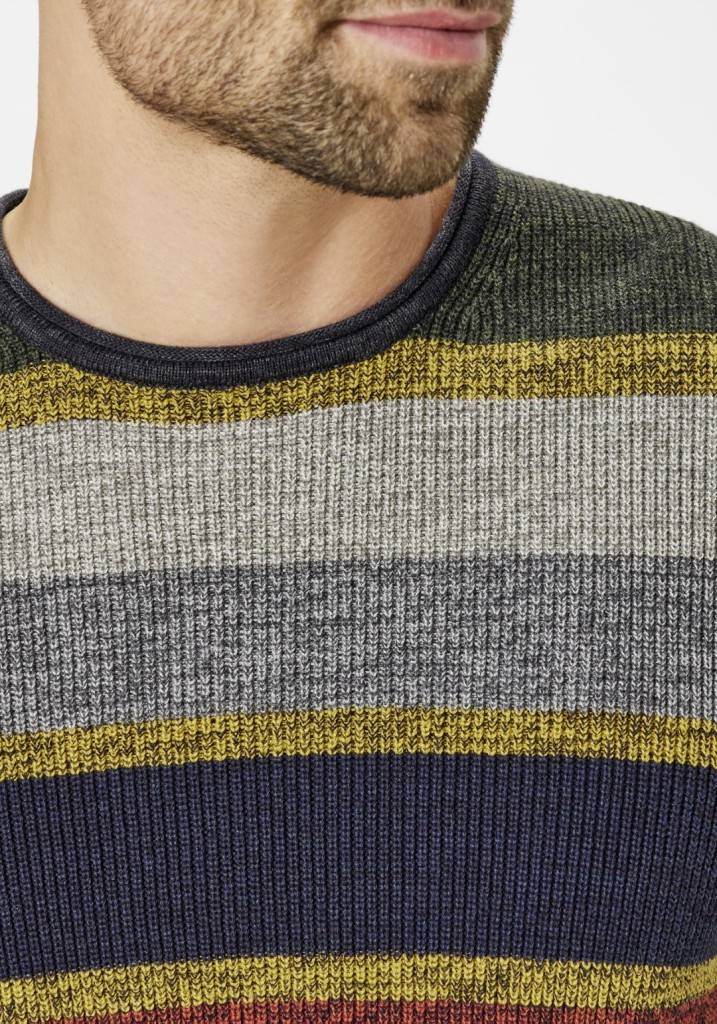 Paddocks Round neck melange stripe knit pullover normale Passform - multi color Black Friday