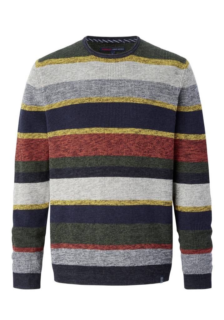 Paddocks Round neck melange stripe knit pullover normale Passform - multi color Black Friday