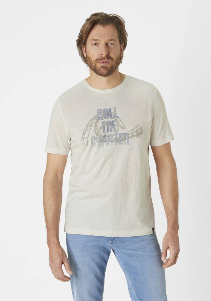 Paddocks Short sleeve roundneck shirt normale Passform - off white Osterangebot