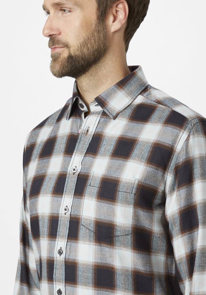 Paddocks Long sleeve herringbone check shirt with pocket normale Passform - night blue Vatertagsangebot