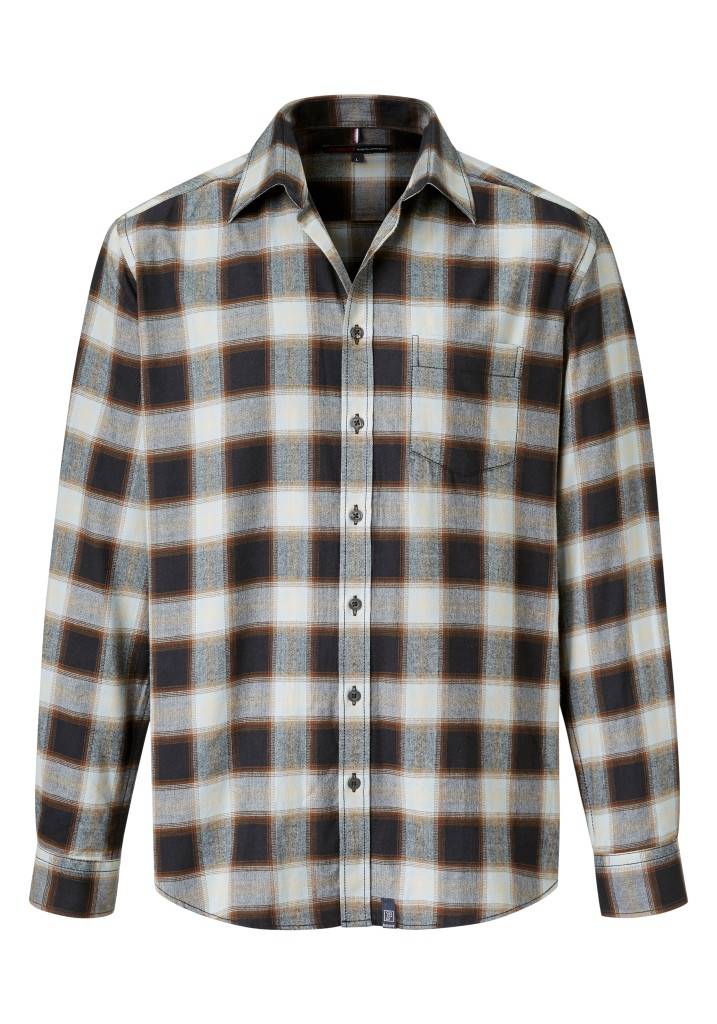 Paddocks Long sleeve herringbone check shirt with pocket normale Passform - night blue Vatertagsangebot