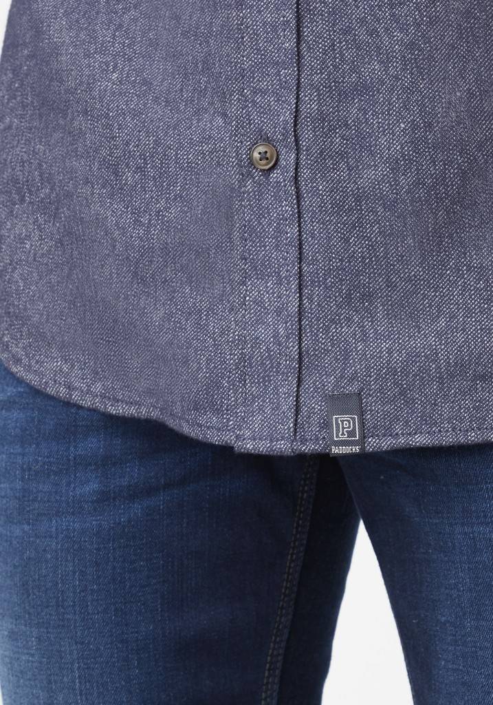 Paddocks Long sleeve shirt with pocket normale Passform - blue melange Valentinstagsangebot