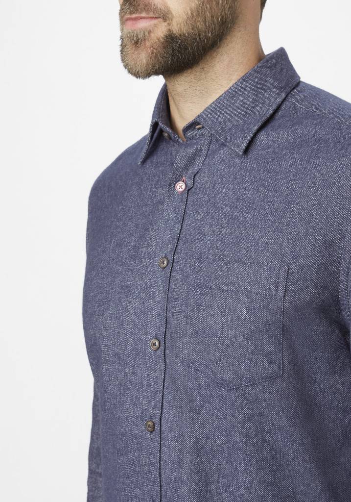 Paddocks Long sleeve shirt with pocket normale Passform - blue melange Valentinstagsangebot