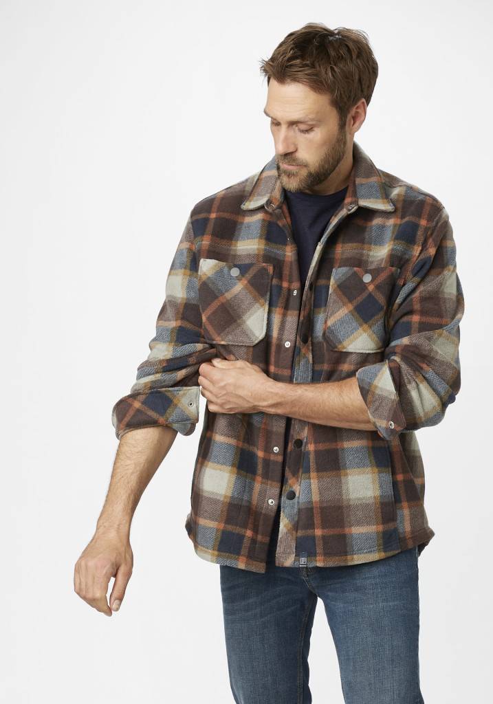 Paddocks Check Fleece jacket with pockets normale Passform - ginger bread Jubiläumsangebot
