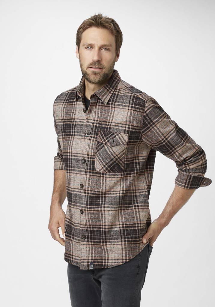 Paddocks Check Overjacket with patched pockets normale Passform - beige Lagerräumung