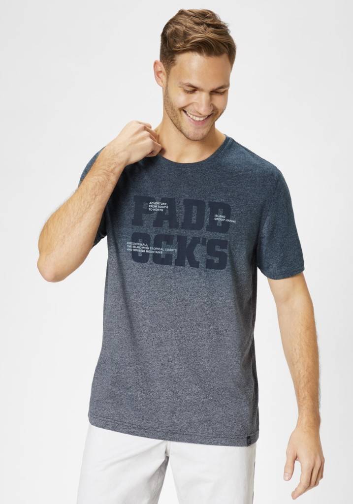 Paddocks round neck color melange jersey normale Passform - navy melange Online Outlet
