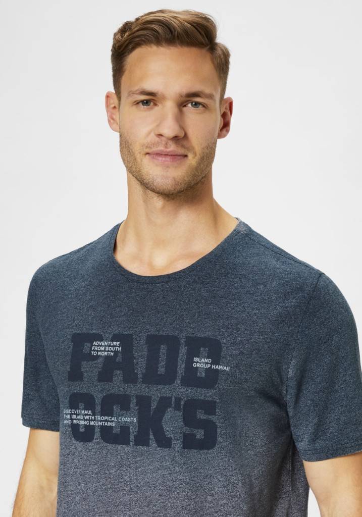 Paddocks round neck color melange jersey normale Passform - navy melange Online Outlet