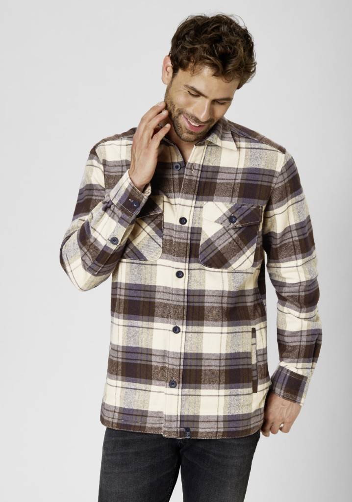 Paddocks flanell check overshirt with two pockets normale Passform - olive Zeitlich begrenztes Angebot