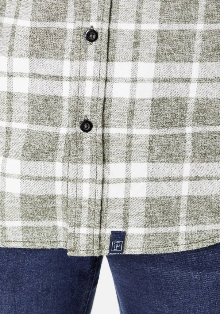 Paddocks Flannel check shirt with 2 bust pockets normale Passform - green Blitzangebot