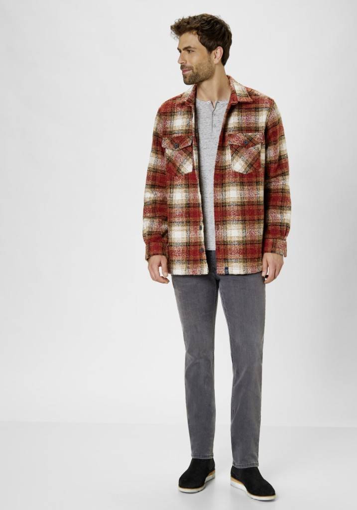 Paddocks Overshirt big check with 2 bust pockets normale Passform - Red Zeitbegrenzte Promotion