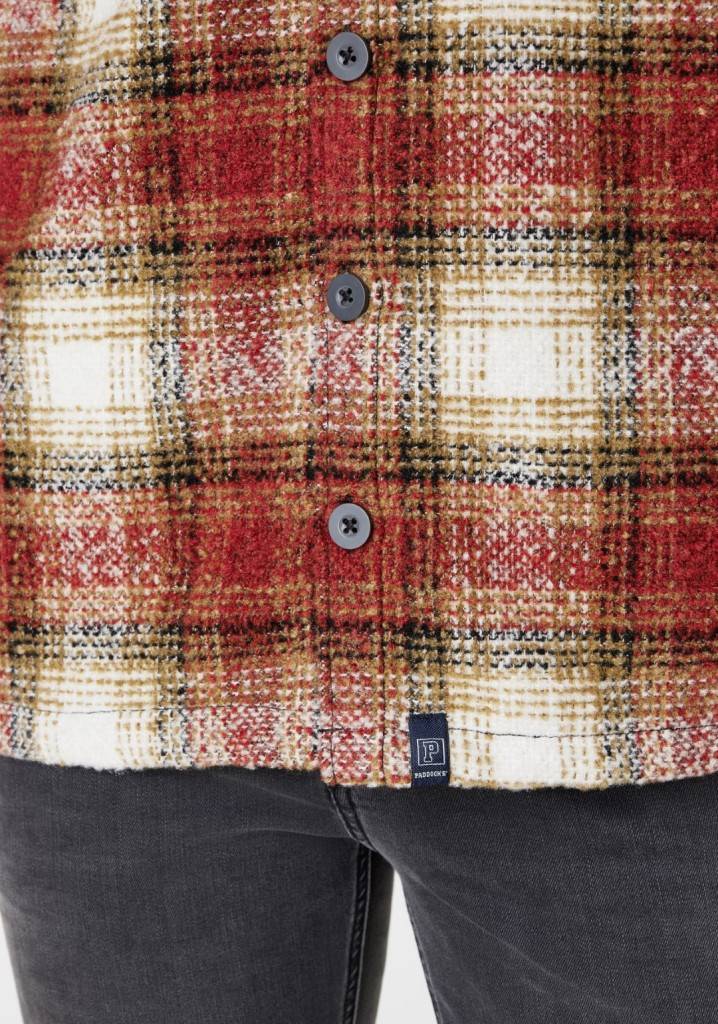 Paddocks Overshirt big check with 2 bust pockets normale Passform - Red Zeitbegrenzte Promotion