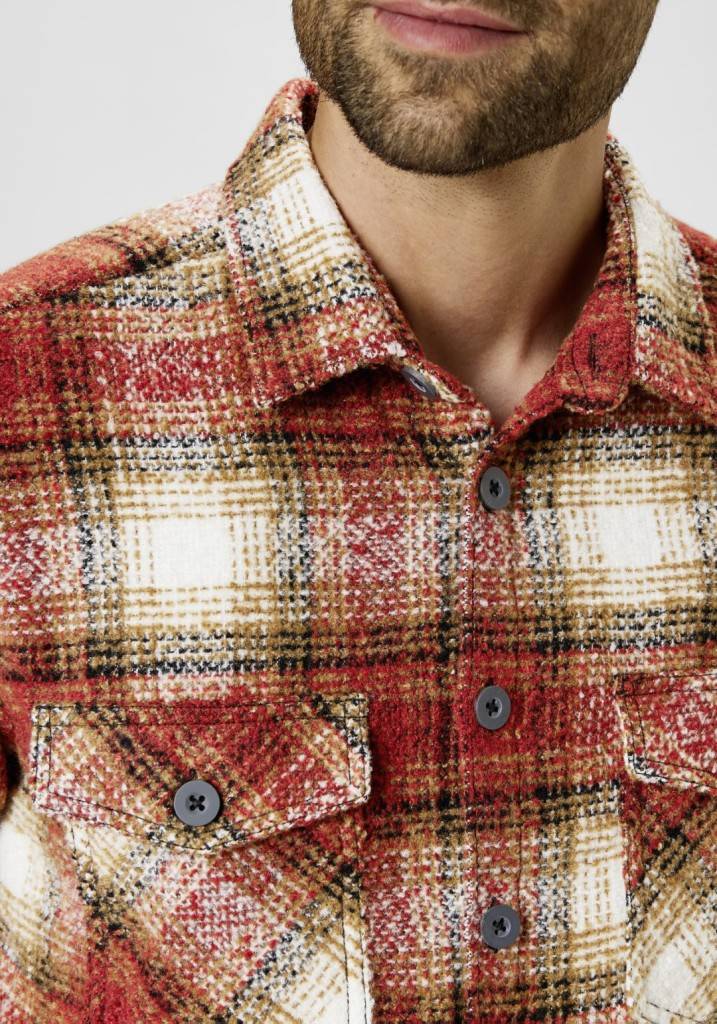 Paddocks Overshirt big check with 2 bust pockets normale Passform - Red Zeitbegrenzte Promotion
