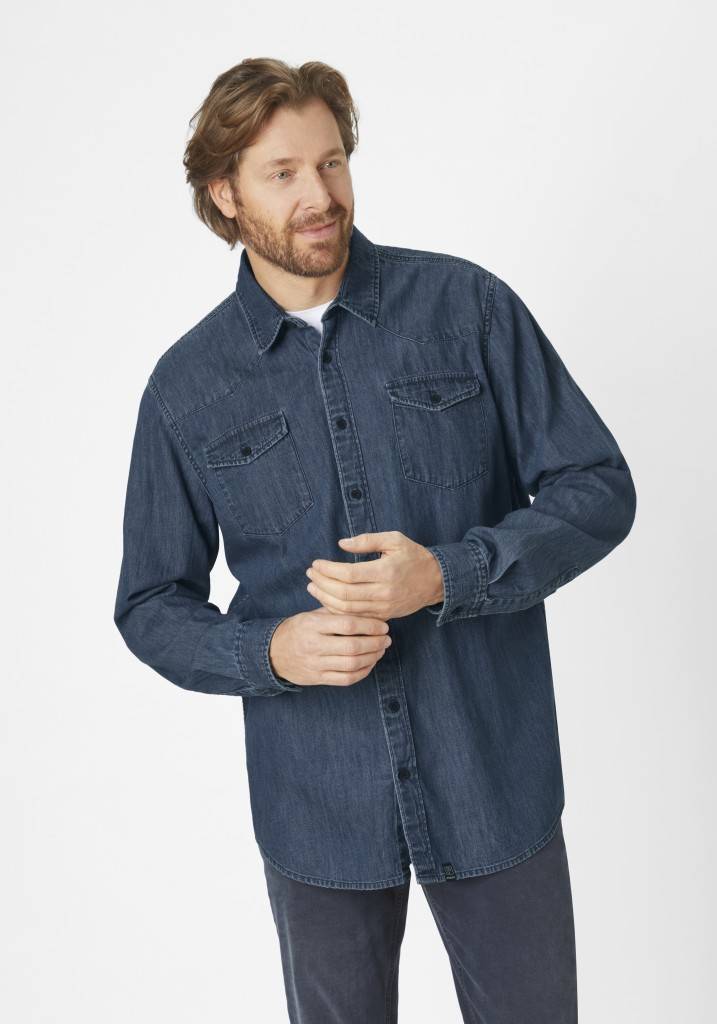 Paddocks Long sleeve shirt normale Passform - medium blue Kostenloser Versand