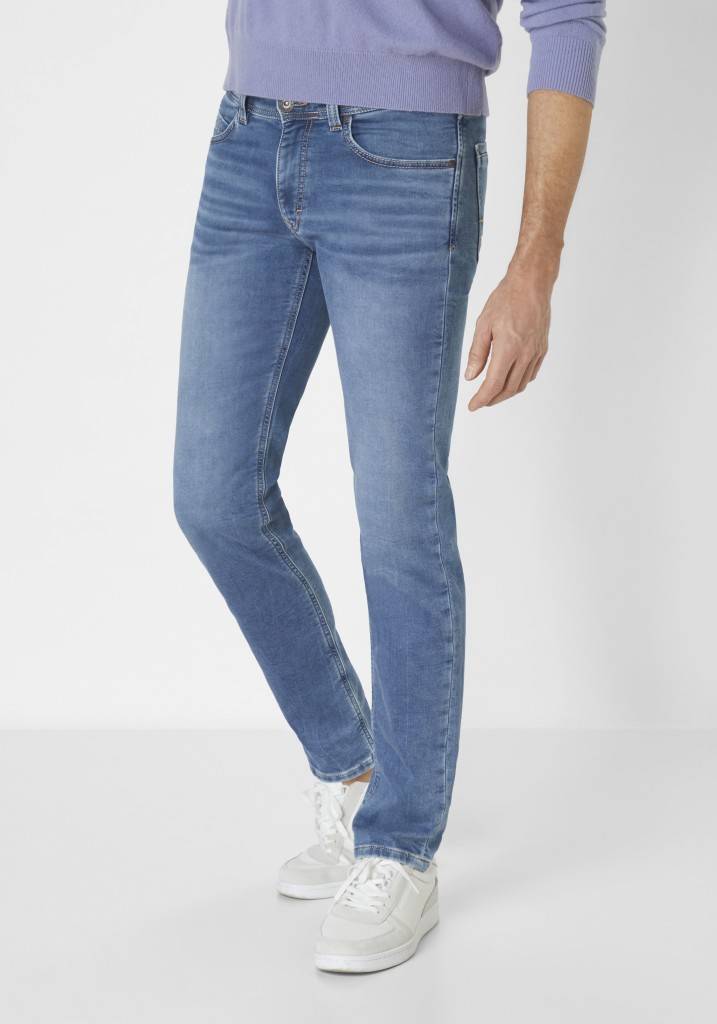 Paddocks DEAN MOTION&COMFORT JOGG DENIM schmale Passform - medium blue used moustache Limitierter Zeitrabatt