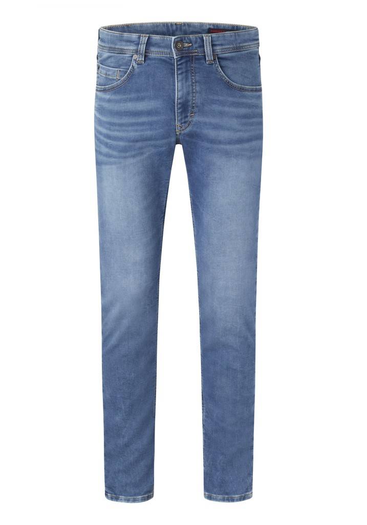 Paddocks DEAN MOTION&COMFORT JOGG DENIM schmale Passform - medium blue used moustache Limitierter Zeitrabatt