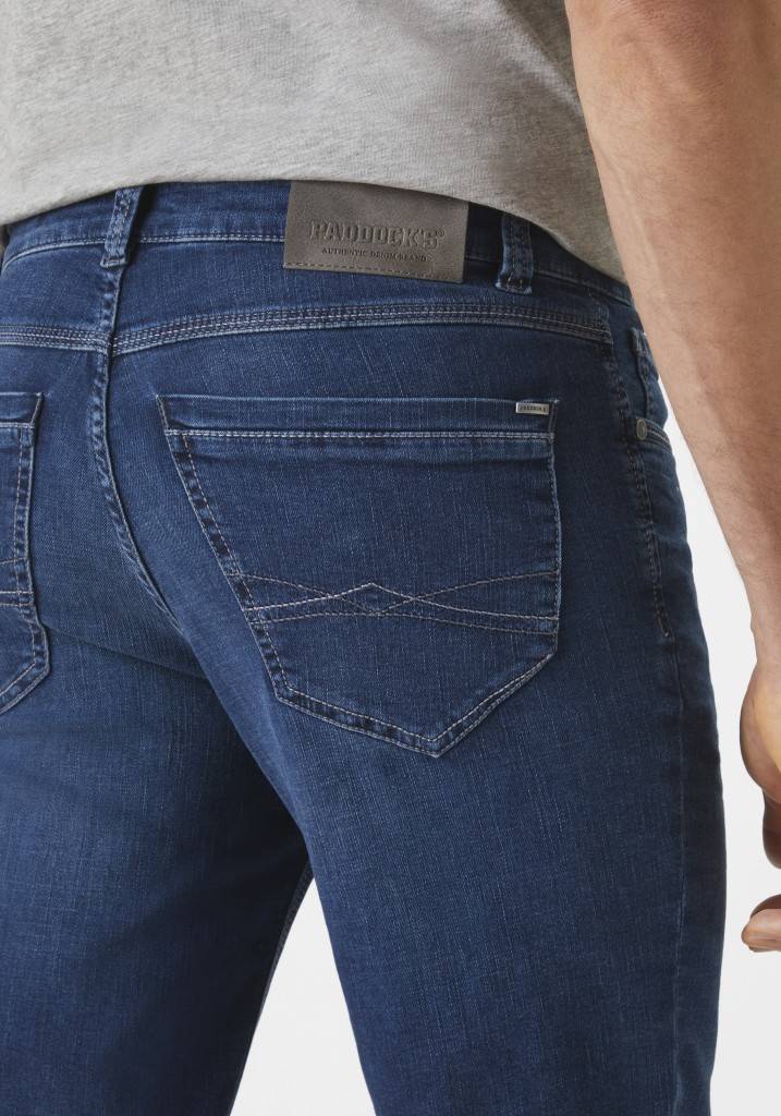 Paddocks PIPE MOTION&COMFORT schmale Passform - medium blue od blue used moustache Fabrik Onlineshop