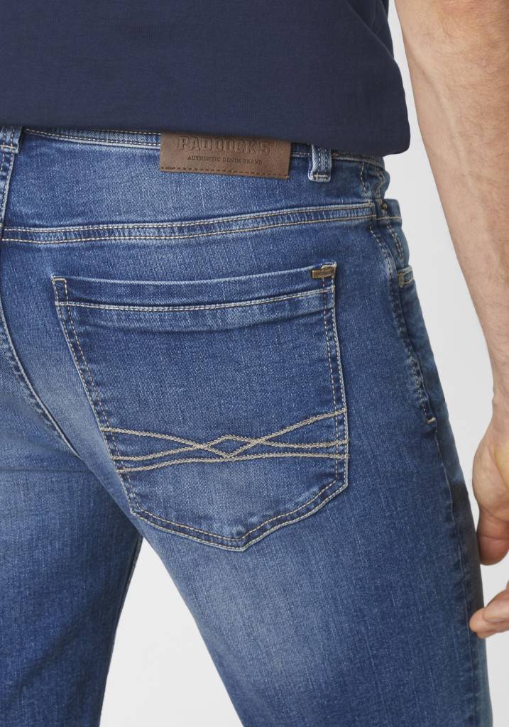Paddocks DEAN MOTION&COMFORT schmale Passform - medium blue used moustache Sonderangebot