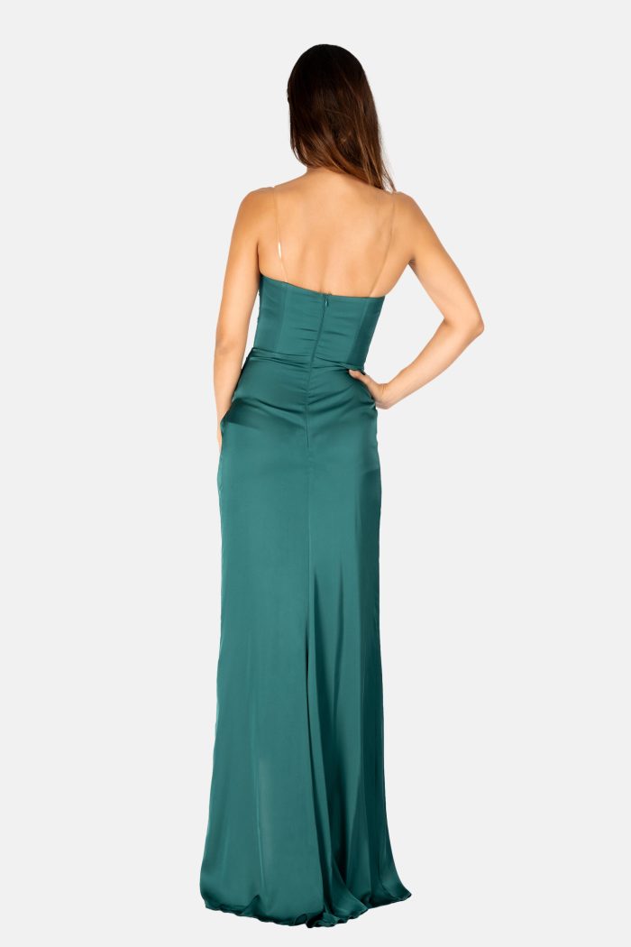 Prestije Maxikleid Satin mit Beinschlitz Online Outlet