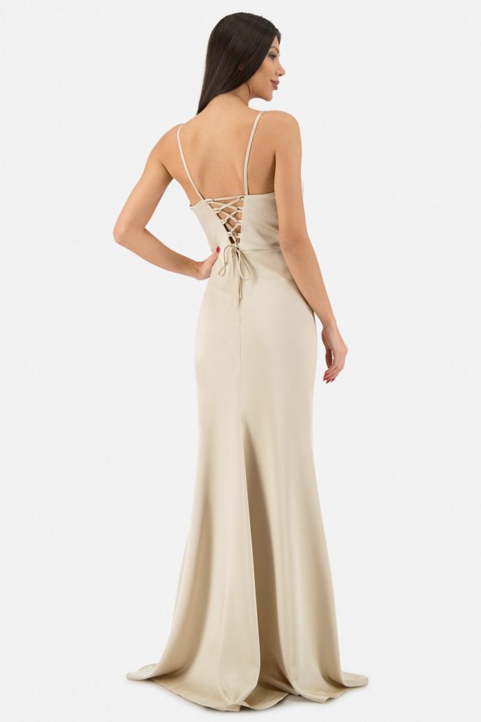 Prestije Satin Maxikleid drapiert Große Rabatte