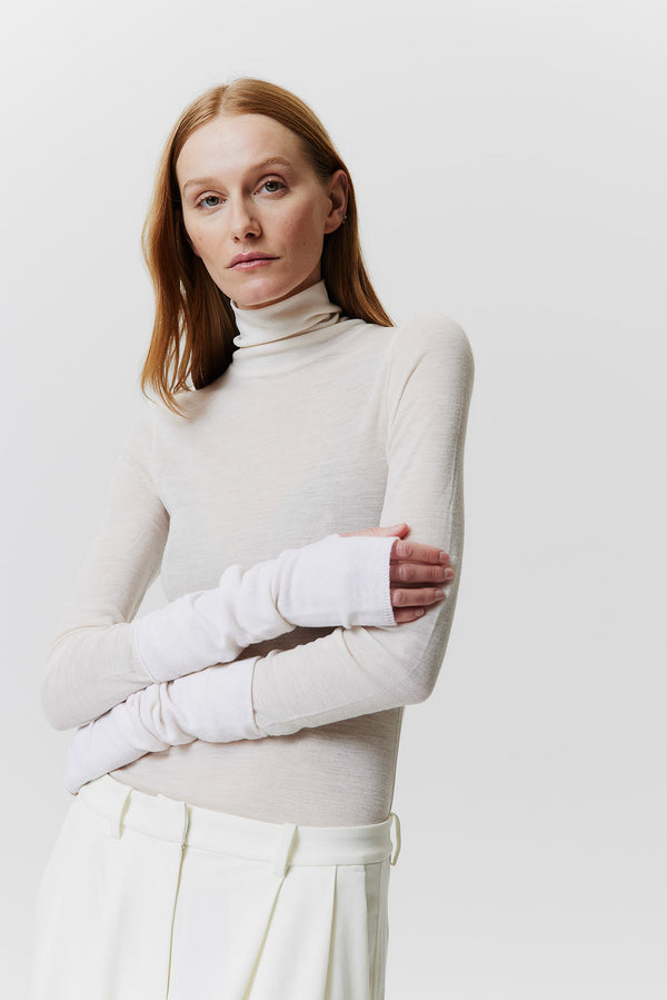 Prinz Berlin Kaschmir Arm Warmers Fine Knit Off-White Lagerräumung