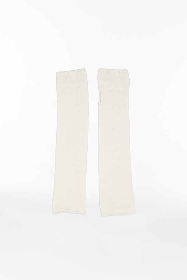 Prinz Berlin Kaschmir Arm Warmers Fine Knit Off-White Lagerräumung