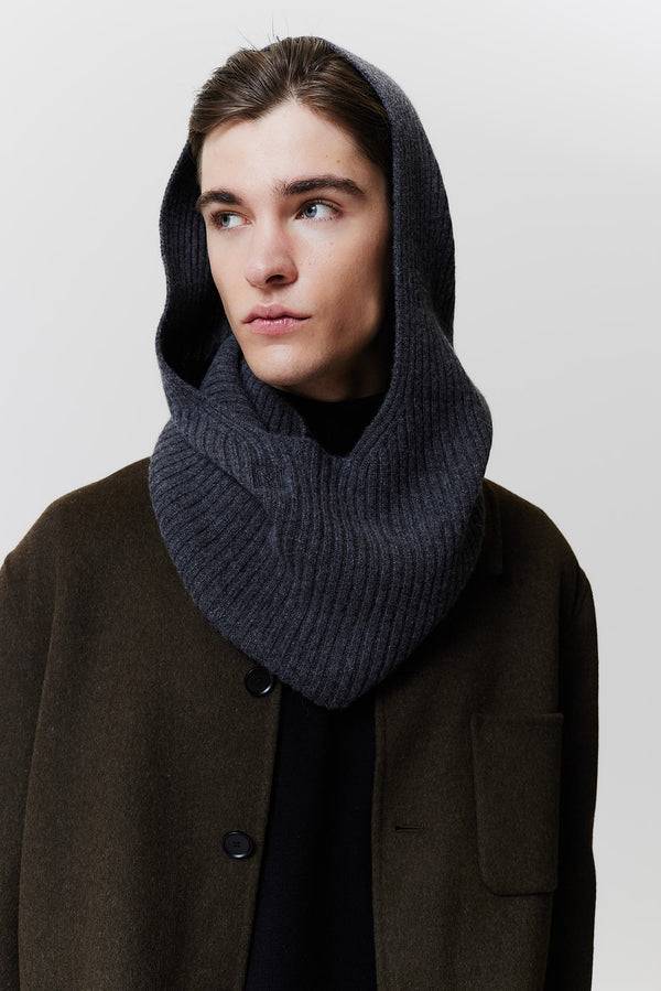 Prinz Berlin Kaschmir Hood Rib Knit Graphit Top Angebot