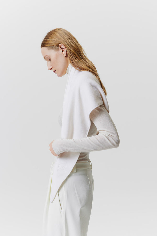 Prinz Berlin Kaschmir Triangle Fine Knit Off-White Neueste Mode