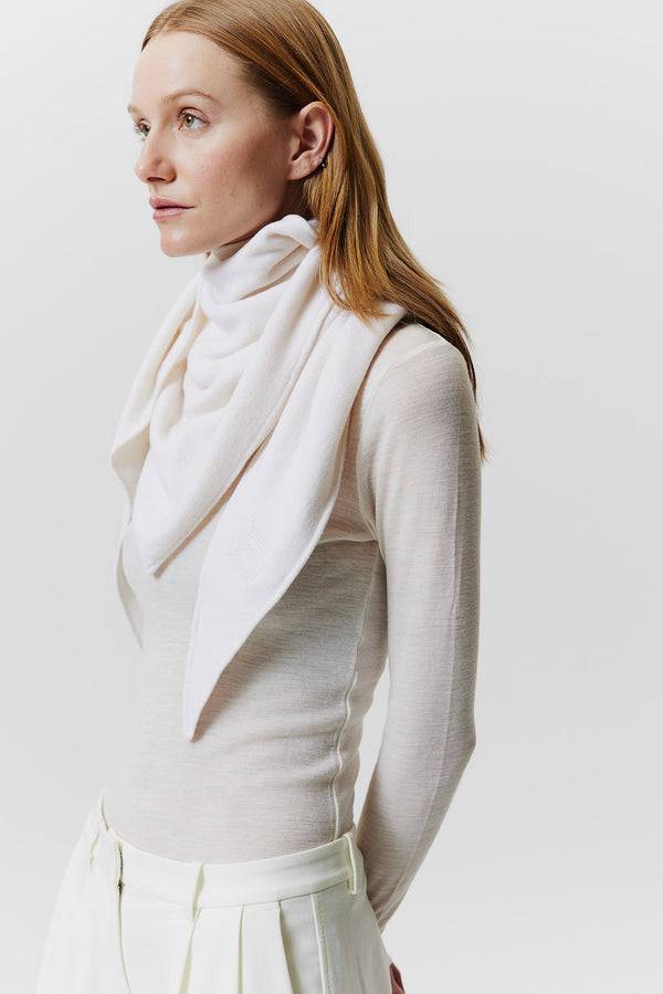 Prinz Berlin Kaschmir Triangle Fine Knit Off-White Neueste Mode