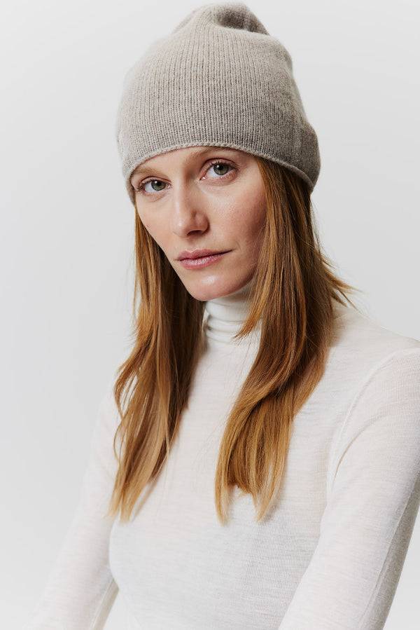 Prinz Berlin Kaschmir Beanie Fine Knit Beige Exklusive Angebote