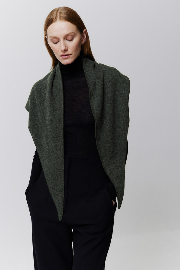 Prinz Berlin Kaschmir Triangle Fine Knit Grün VIP-Rabatte
